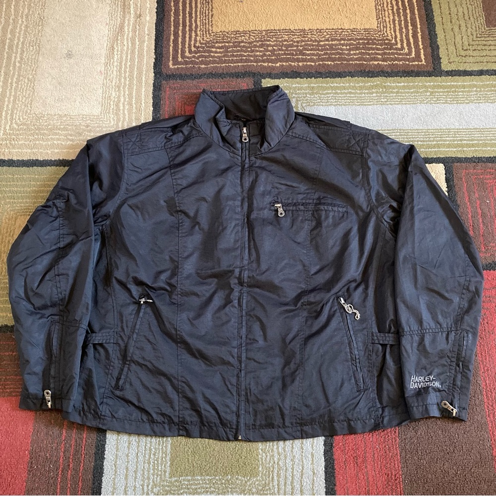 Harley-Davidson Women's 2XL Black Jacket Coat Logo Motorcycle Riding Vintage - Picture 3 of 11